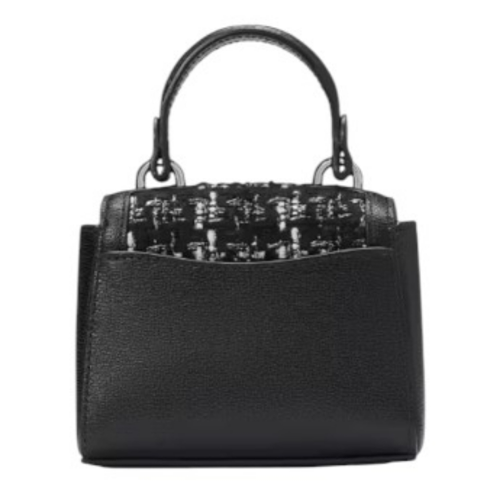 NEW Kate Spade ♠️ Katy Tweed BLACK WHITE Micro Crossbody bag purse - Picture 3 of 8